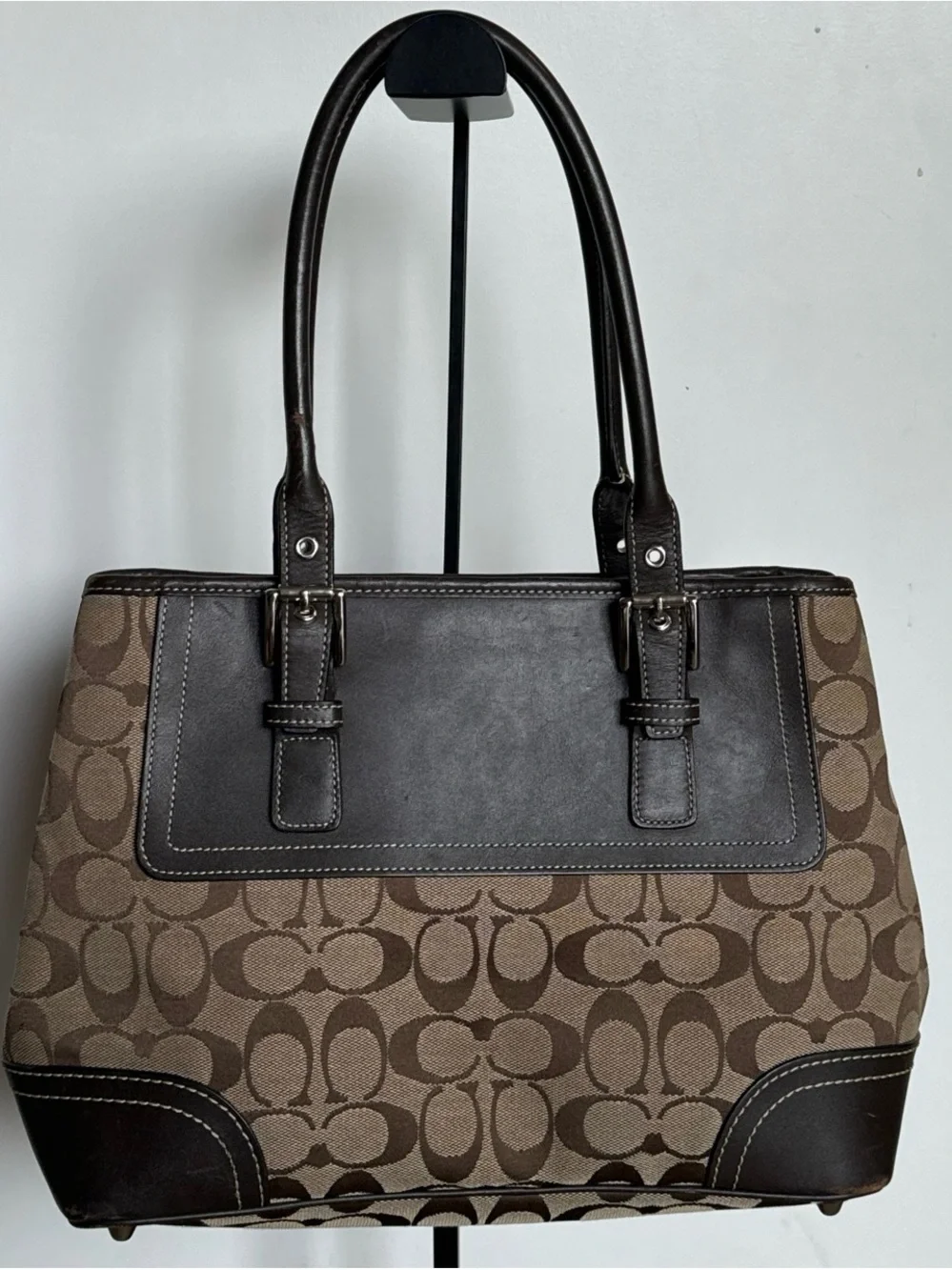 Coach Brown Signature Canvas Shoulder Tote
